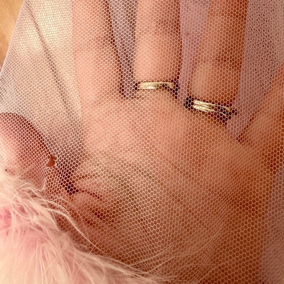 SAVAGE x FENTY Sheer Marabou Feather Trim Robe 2XL/3XL Purple Fairy Dust - Picture 6 of 6